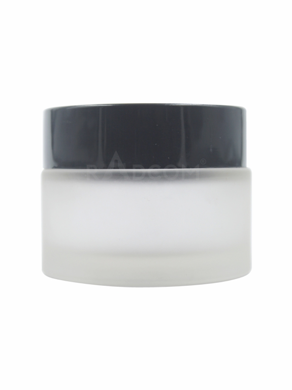 50Gm Shine Mesh Jar - Frosted-With Plastic Black Cap With Inner Lid